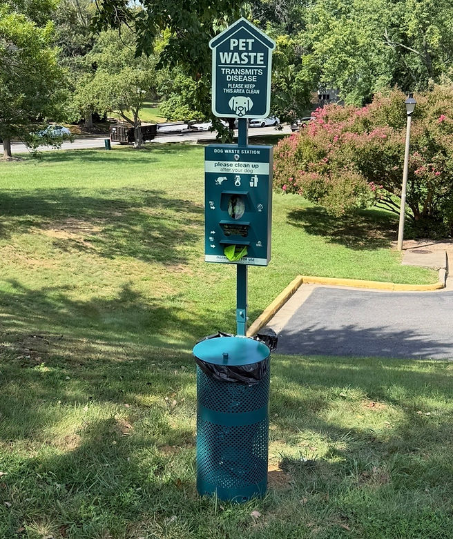 Pet waste station installed by ASAP Pet Waste Services for an HOA community in Maryland