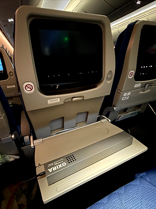 Oxira Air sanitiser in plane