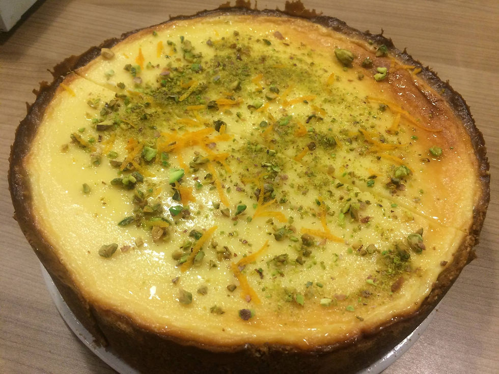 Narancsos-pisztáciás sajttorta