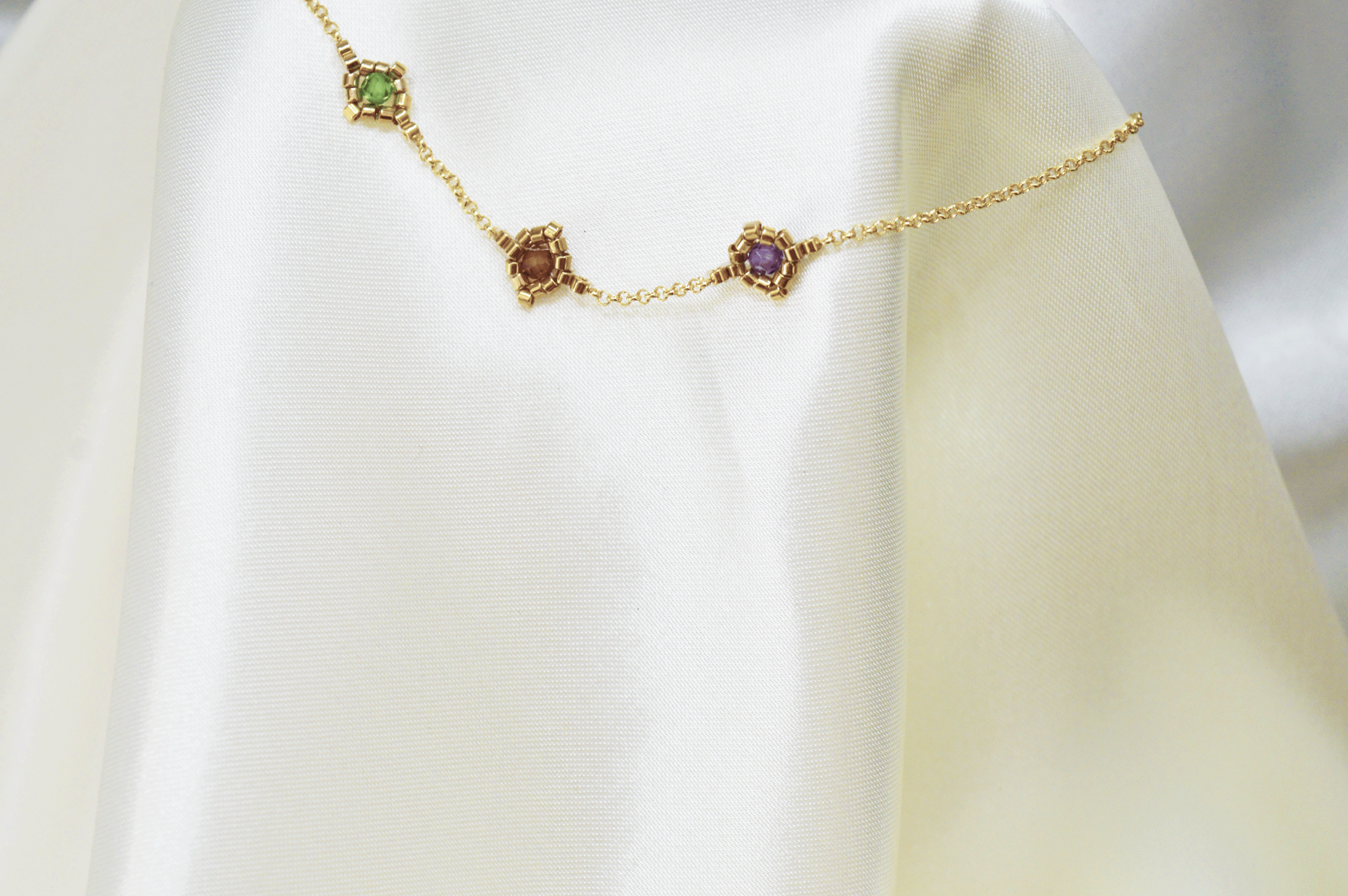 縮圖：Bracelet Lyla - Crystal Or rempli