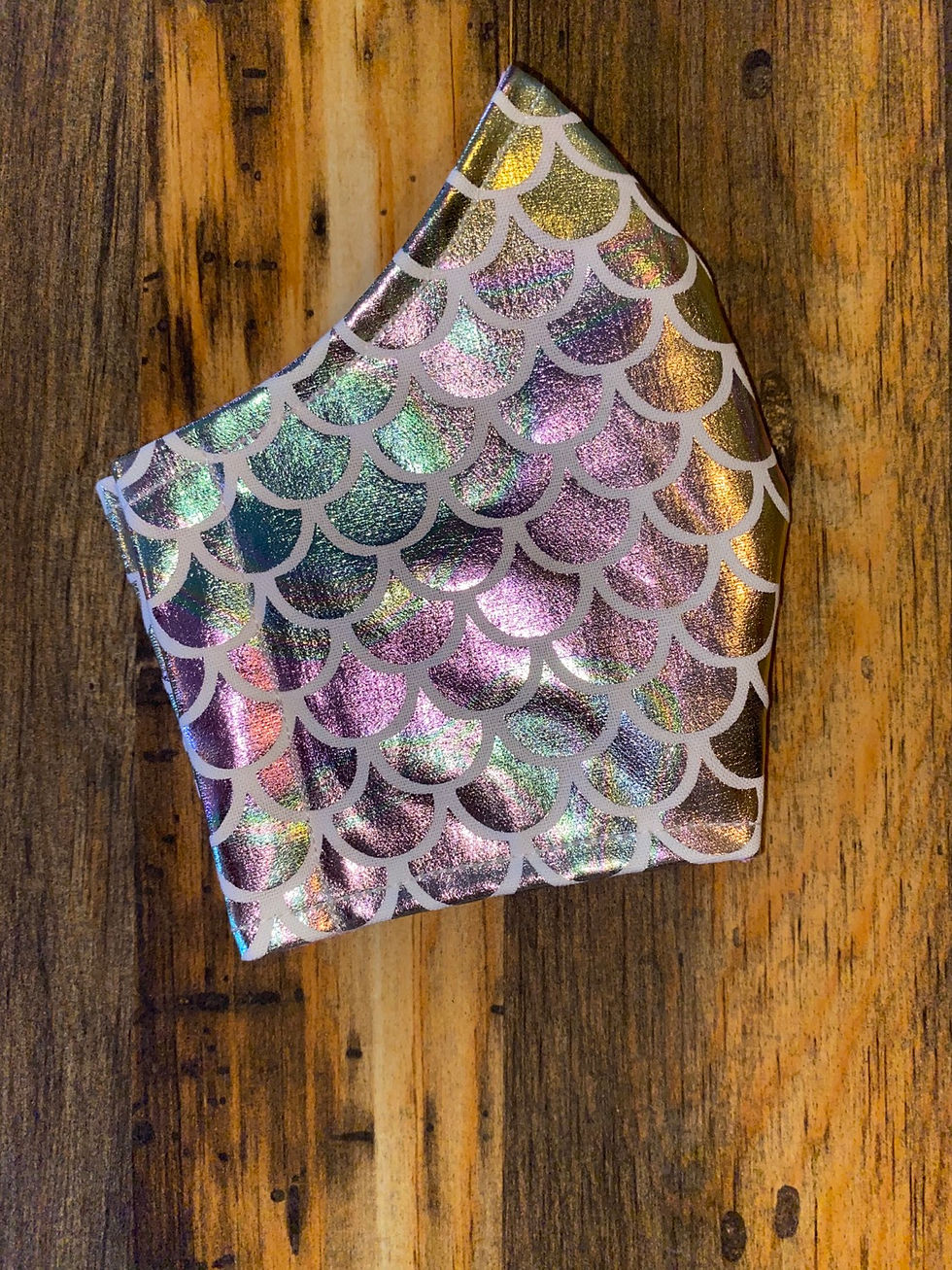 Thumbnail: White iridescent mermaid cotton 3-layer mask