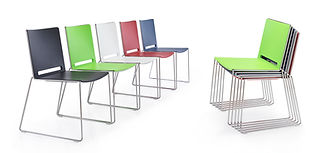 Stackable chrome skid frame chair available in a vibrant range of colour options.
