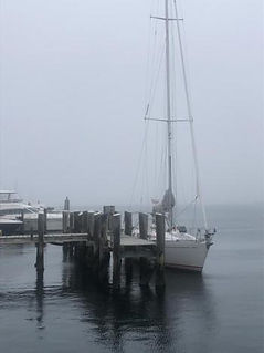 Event co-chair Bob Scribner’s delivery of his Swan 44 Elusive to Boothbay 