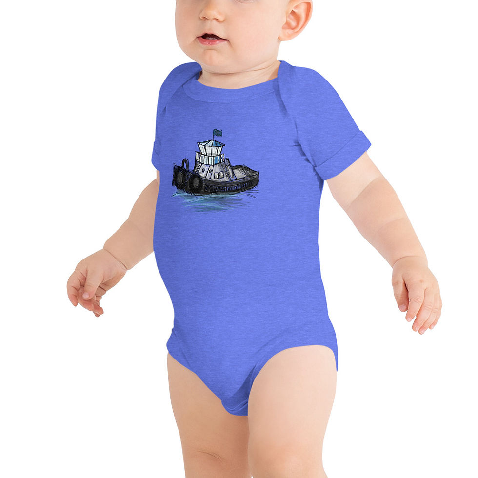 Thumbnail: Baby Short Sleeve One Piece - Tug Boat