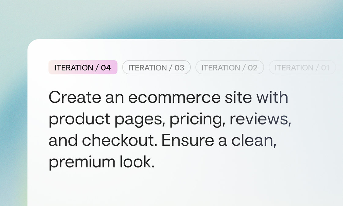 Prompt iterations for an ecommerce site