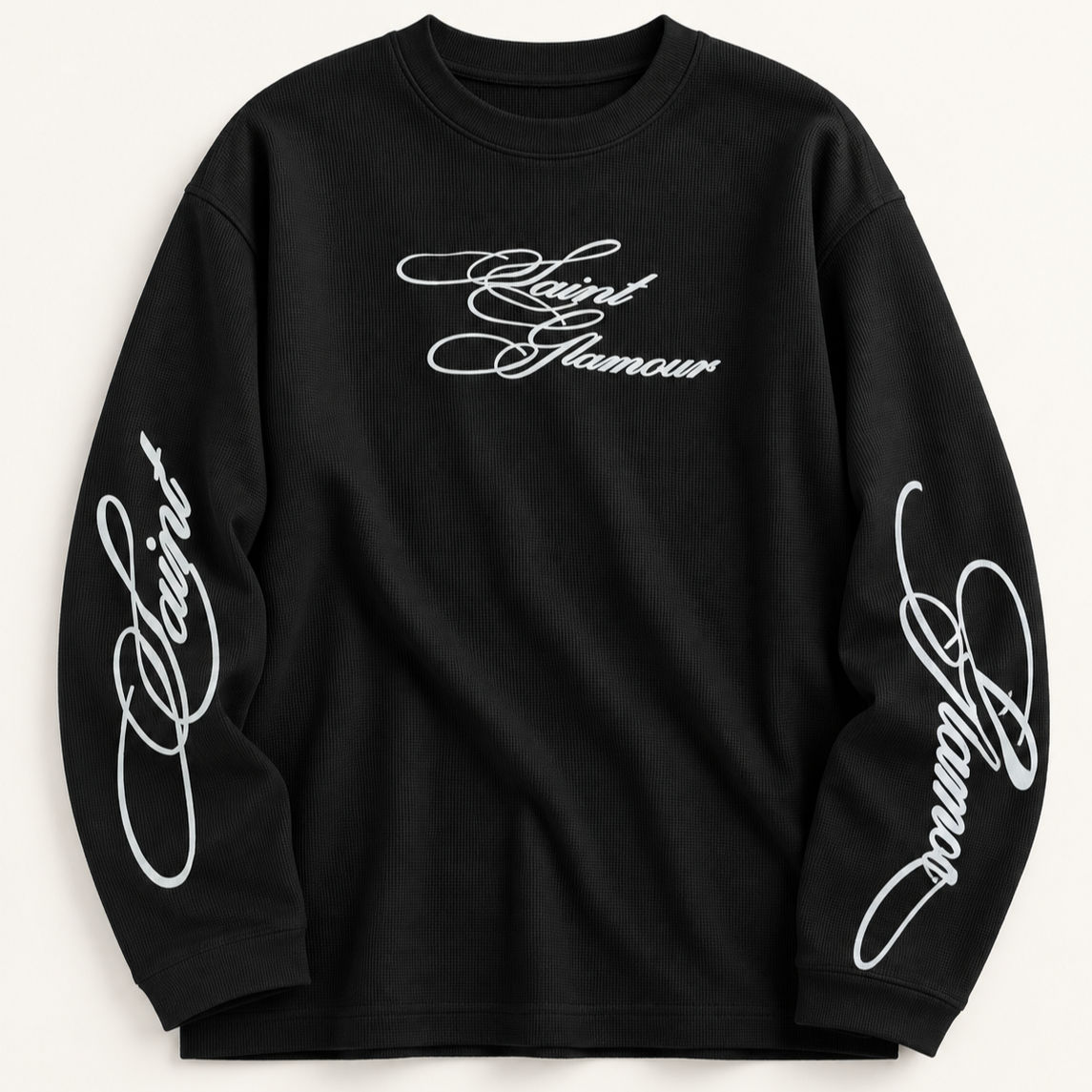Black noir script waffle