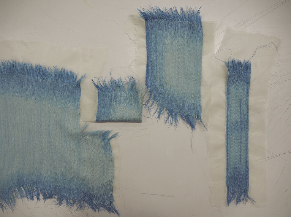 Thumbnail: embroidered silk 'denim' jeans