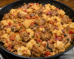 Low-Carb Sausage, Cauliflower & Rotel Skillet
