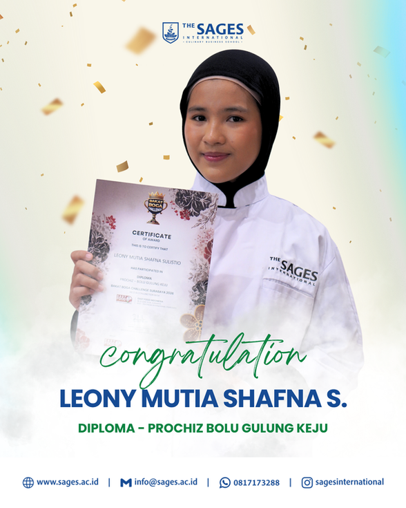 Sages Academy earned an impressive 16 awards at the Bakat Boga Challenge during EASTFOOD Indonesia 2026, demonstrating excellence in culinary innovation, technical skills, and professional training.