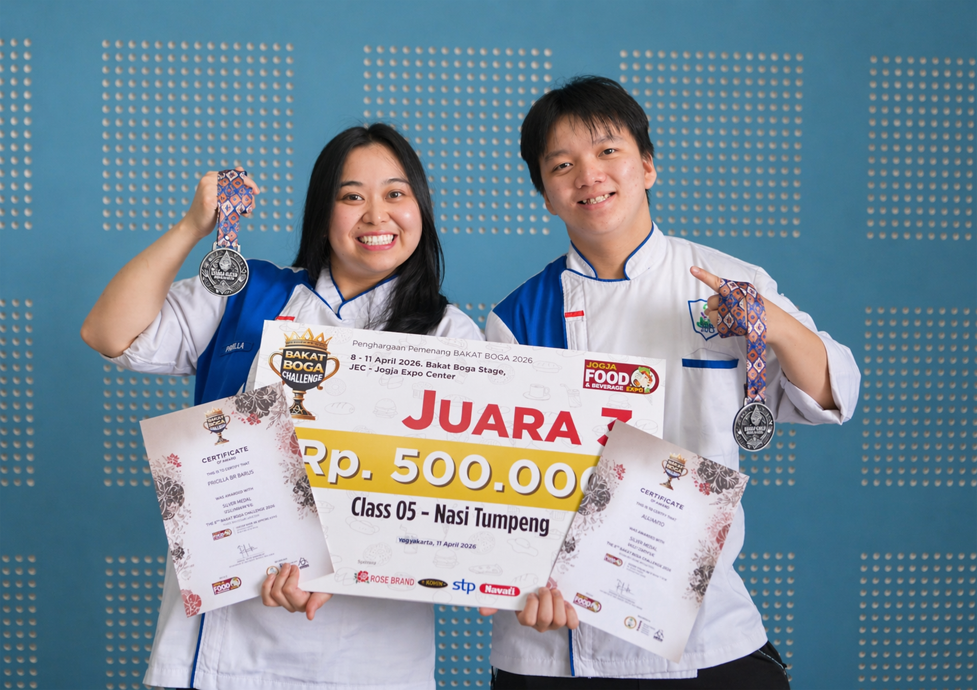 Sages Academy students receiving awards at the 2nd Bakat Boga Challenge 2026 in Yogyakarta.