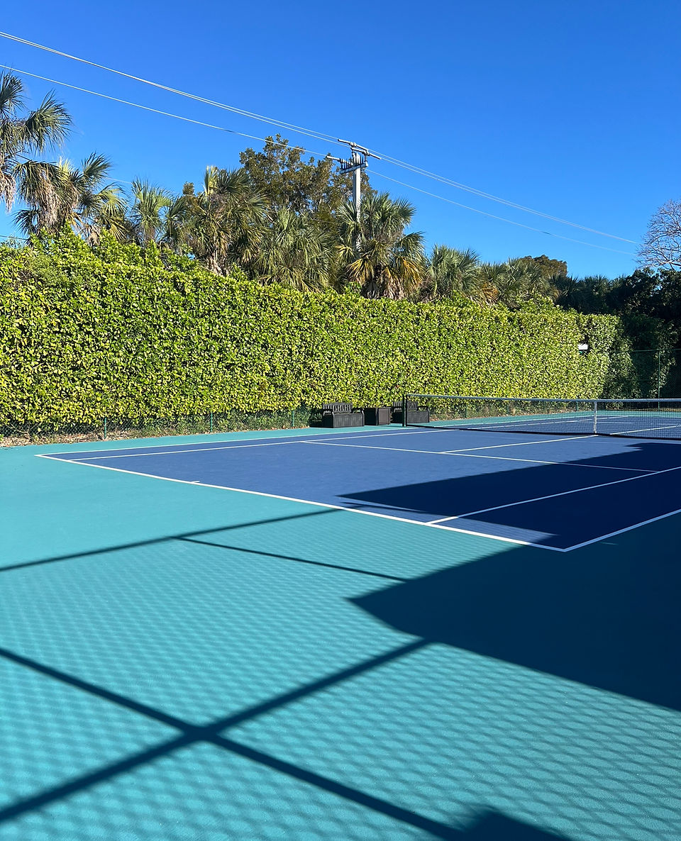 a turquoise and blue tennis court 