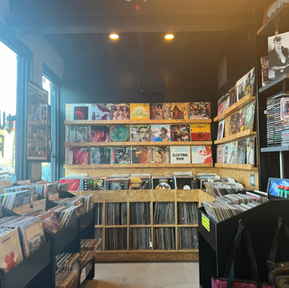 a record store filled with many vinyls 