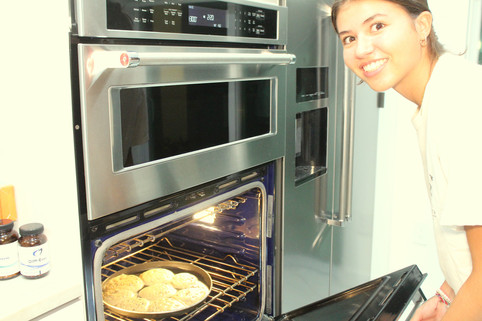 a girl excited to eat cookies