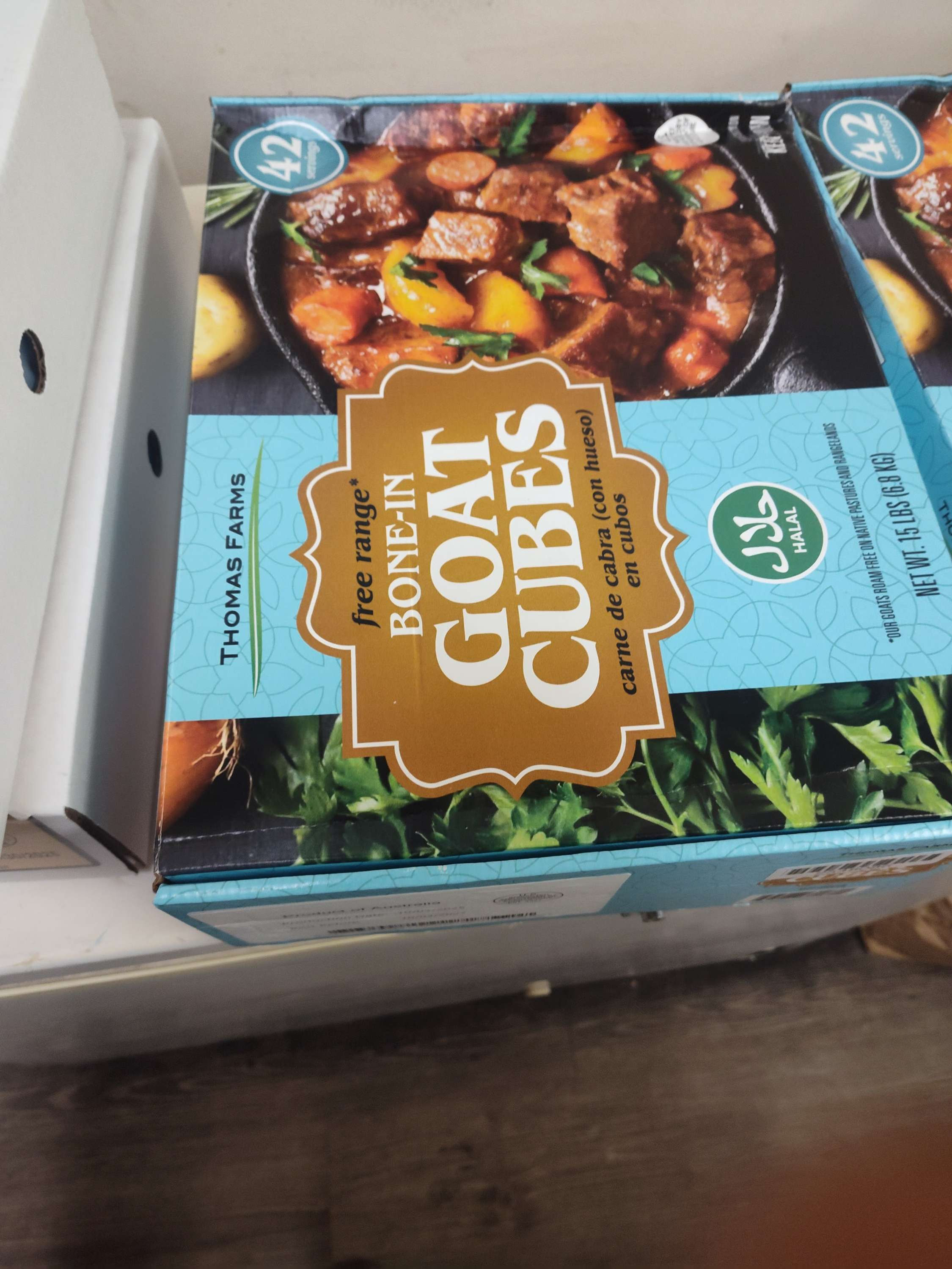 Bone-in goat cubes
