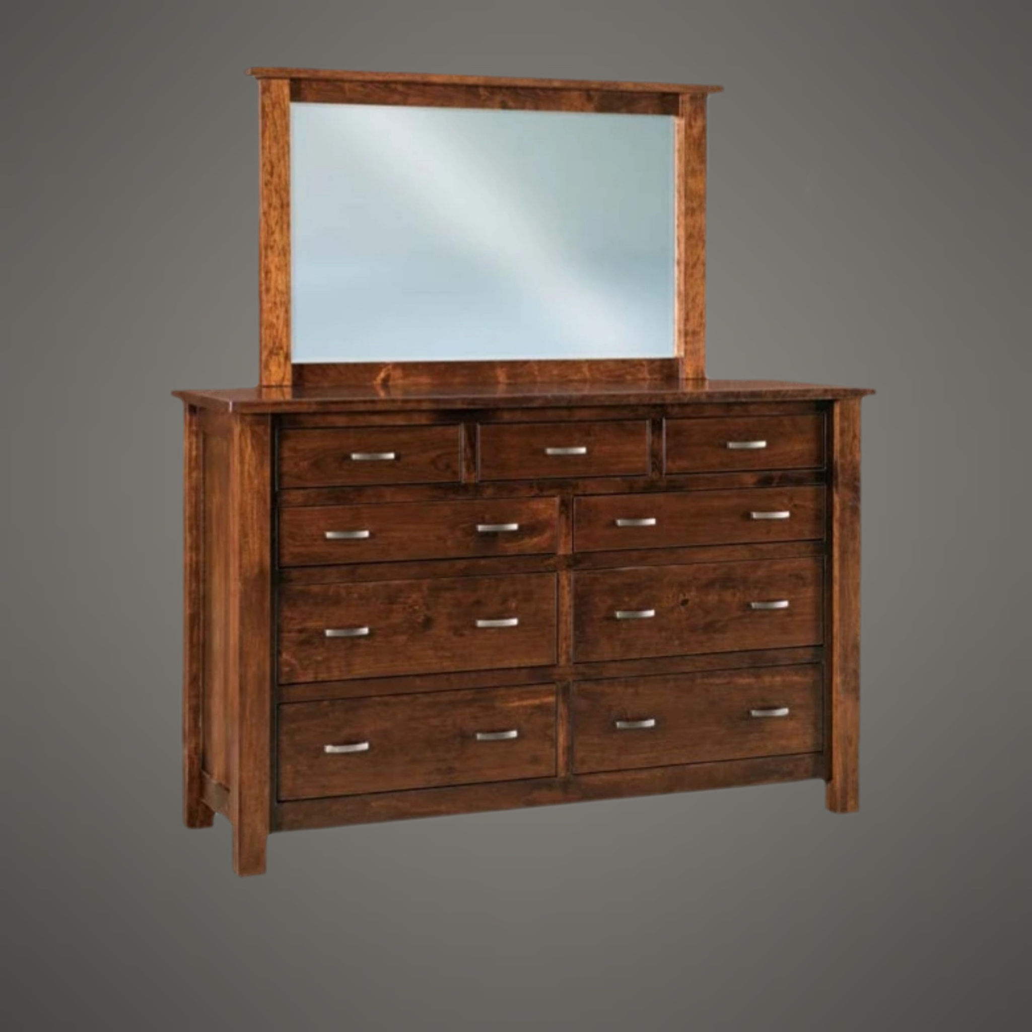 Heidi 9-Drawer Dresser with Beveled Mirror