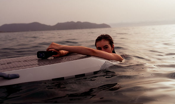 Audi Aerofoil gliding over the water in Greece during sunset