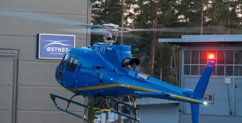 H125 in front of Østnes Helicopters maintenance center at Eggemoen, Hønefoss.