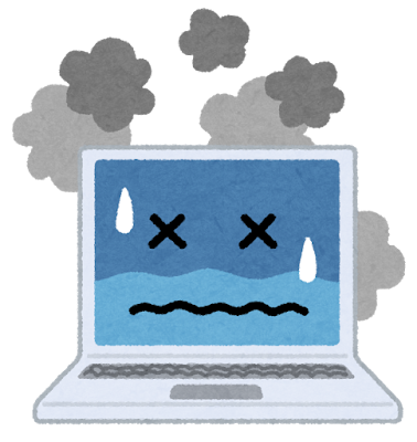 ダメージを受けているパソコンの画像|神戸三宮 PCデザイン