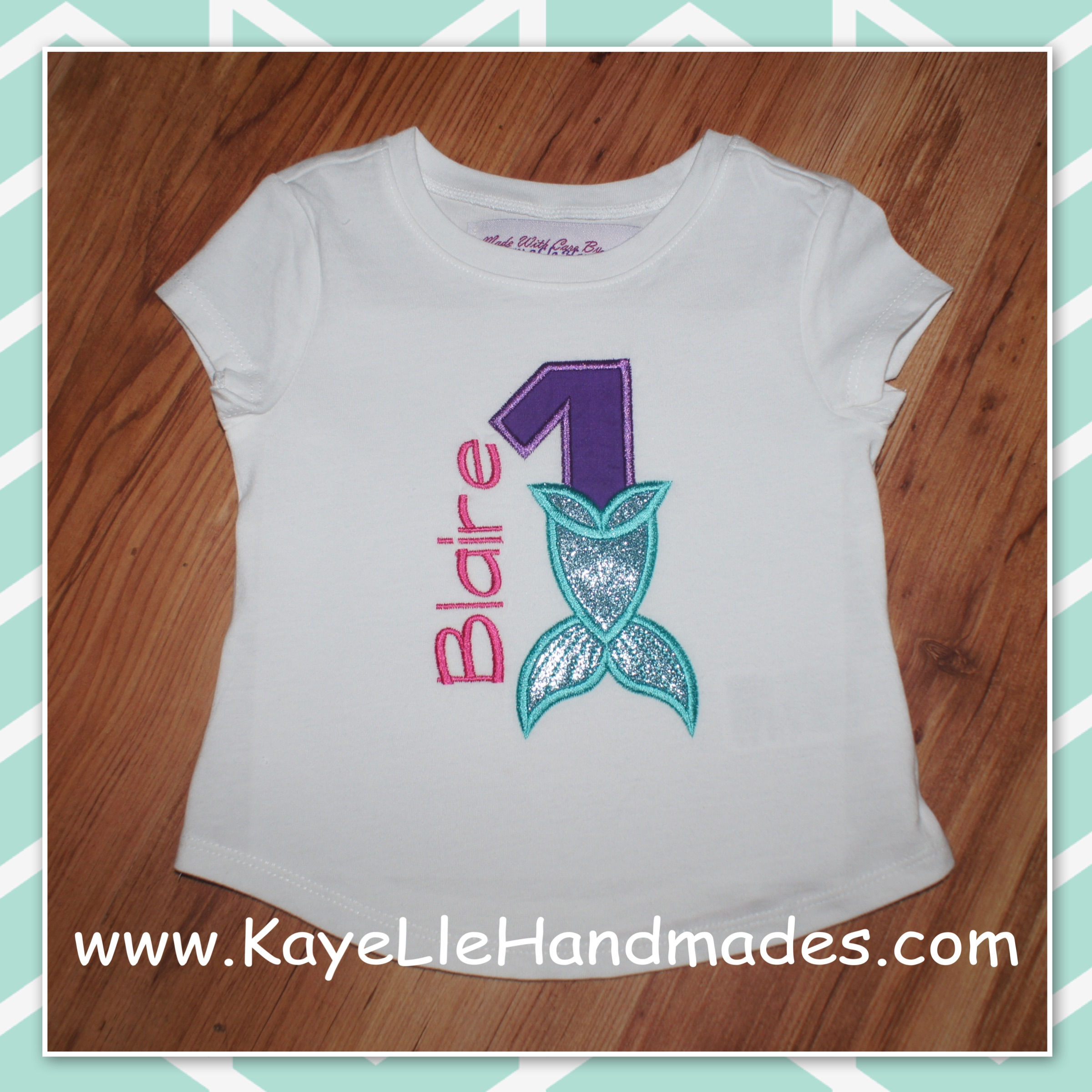 Embroidered Shirt - Birthday Shirt - Mermaid - Tail - Under the Sea