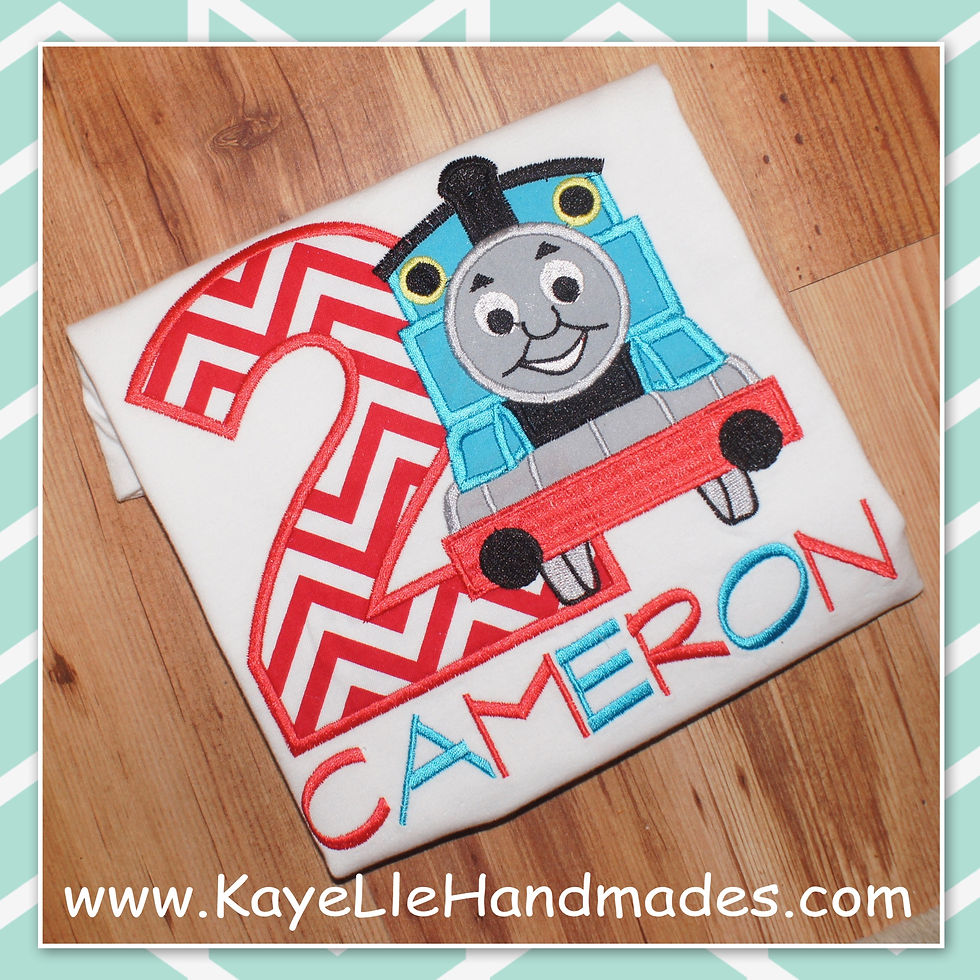 Thumbnail: Embroidered Shirt - Birthday Shirt - Custom - Train - Choo Choo