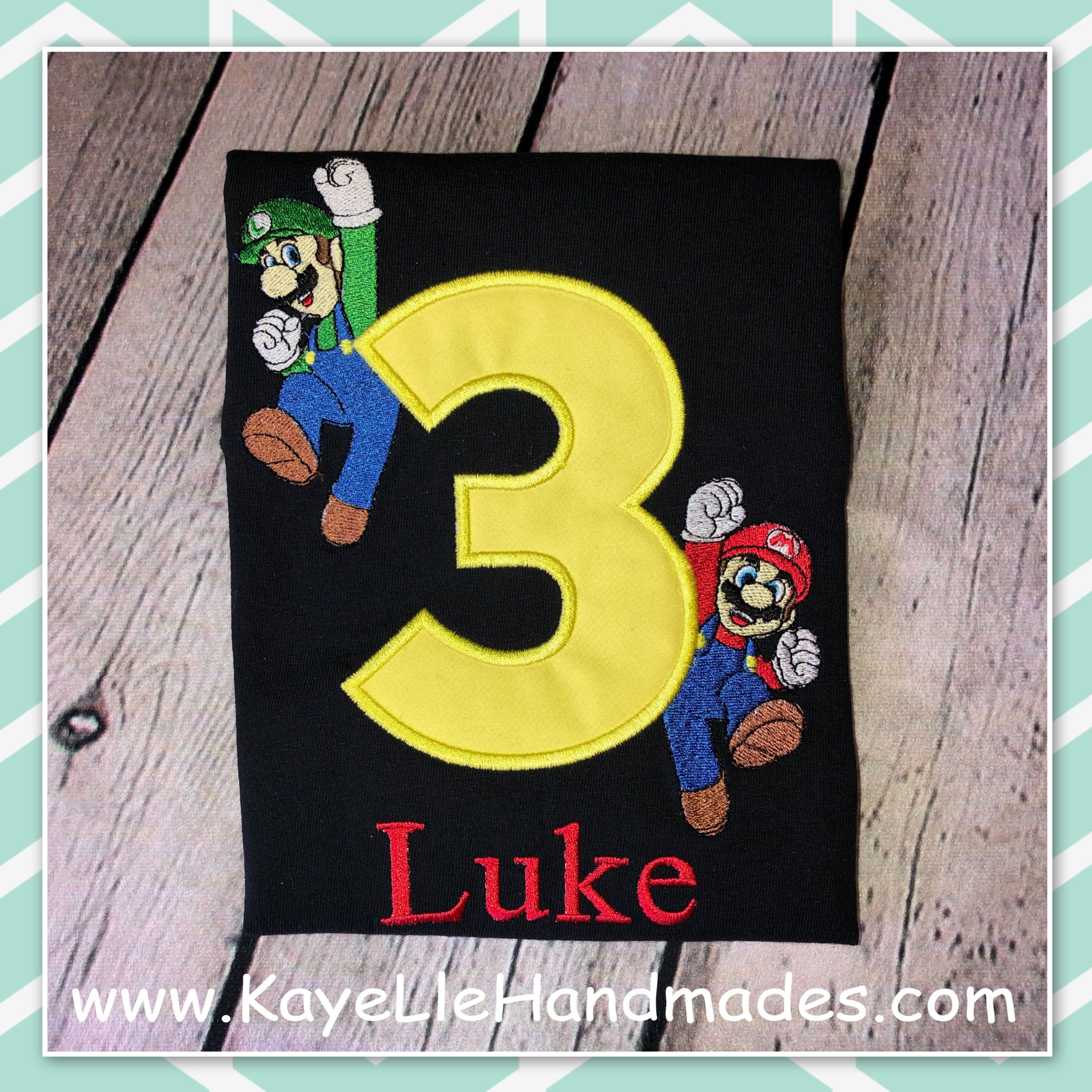 Embroidered Shirt - Birthday Shirt - Custom - Mario - Luigi - Gamer