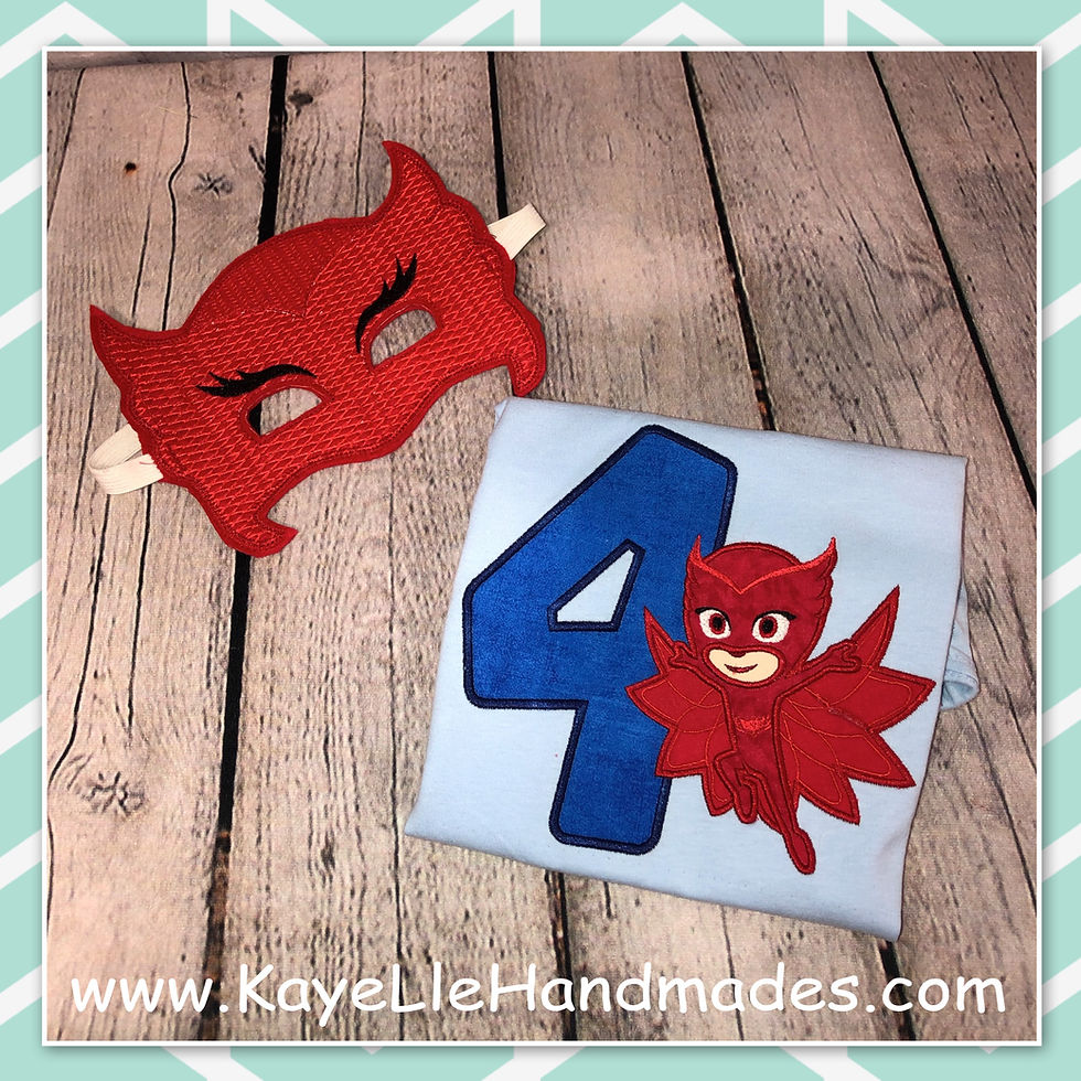 Thumbnail: Embroidered Shirt - Birthday Shirt - PJ Mask - Owlette