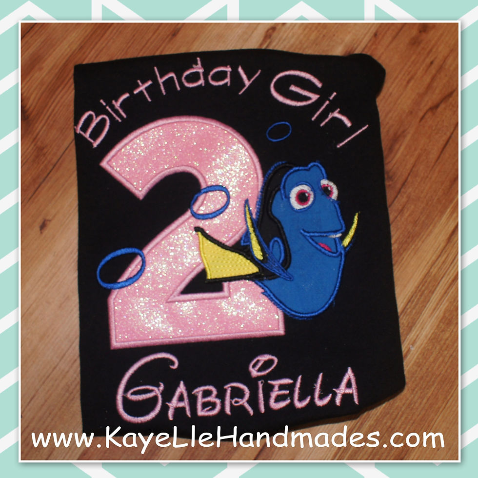 Embroidered Shirt - Birthday Shirt - Dory