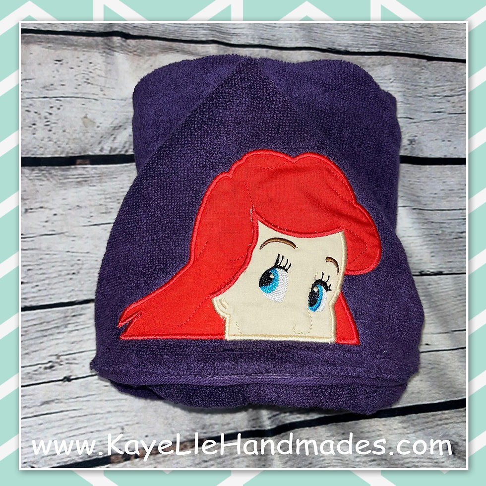 Embroidered Hooded Towel - Little Mermaid - Ariel