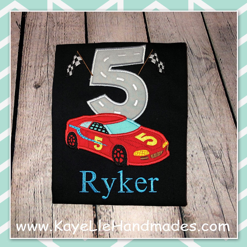 Embroidered Shirt - Birthday Shirt - Hot Wheels Car - Racecar