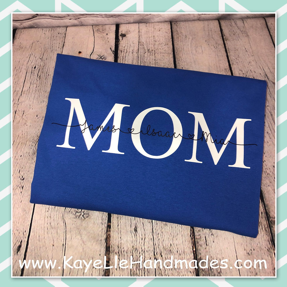 Thumbnail: ADULT - Vinyl Shirt - Saying Shirt - Mom - with kids name
