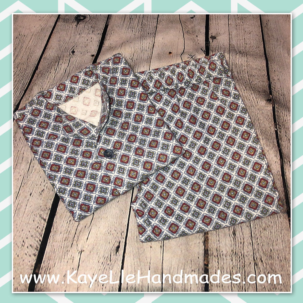 Flannel Pajamas - PJ's - Set - Blue and Red Diamonds