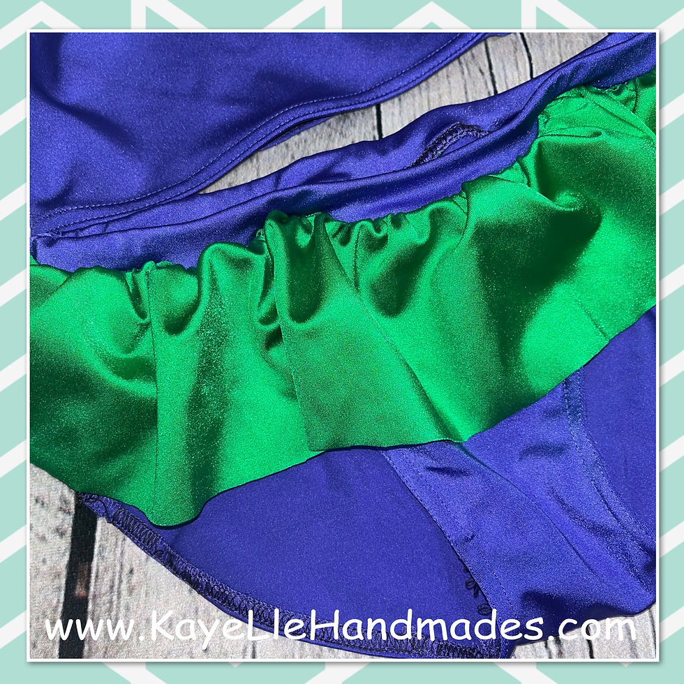 Thumbnail: Swimsuit - Tank with Ruffle V-Back and Bikini with Skirt - Mermaid