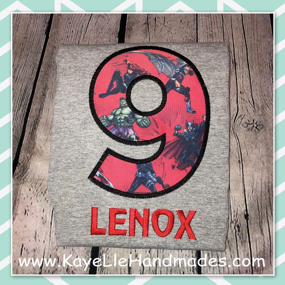 Embroidered Shirt - Birthday Shirt - Custom - Number -Avengers