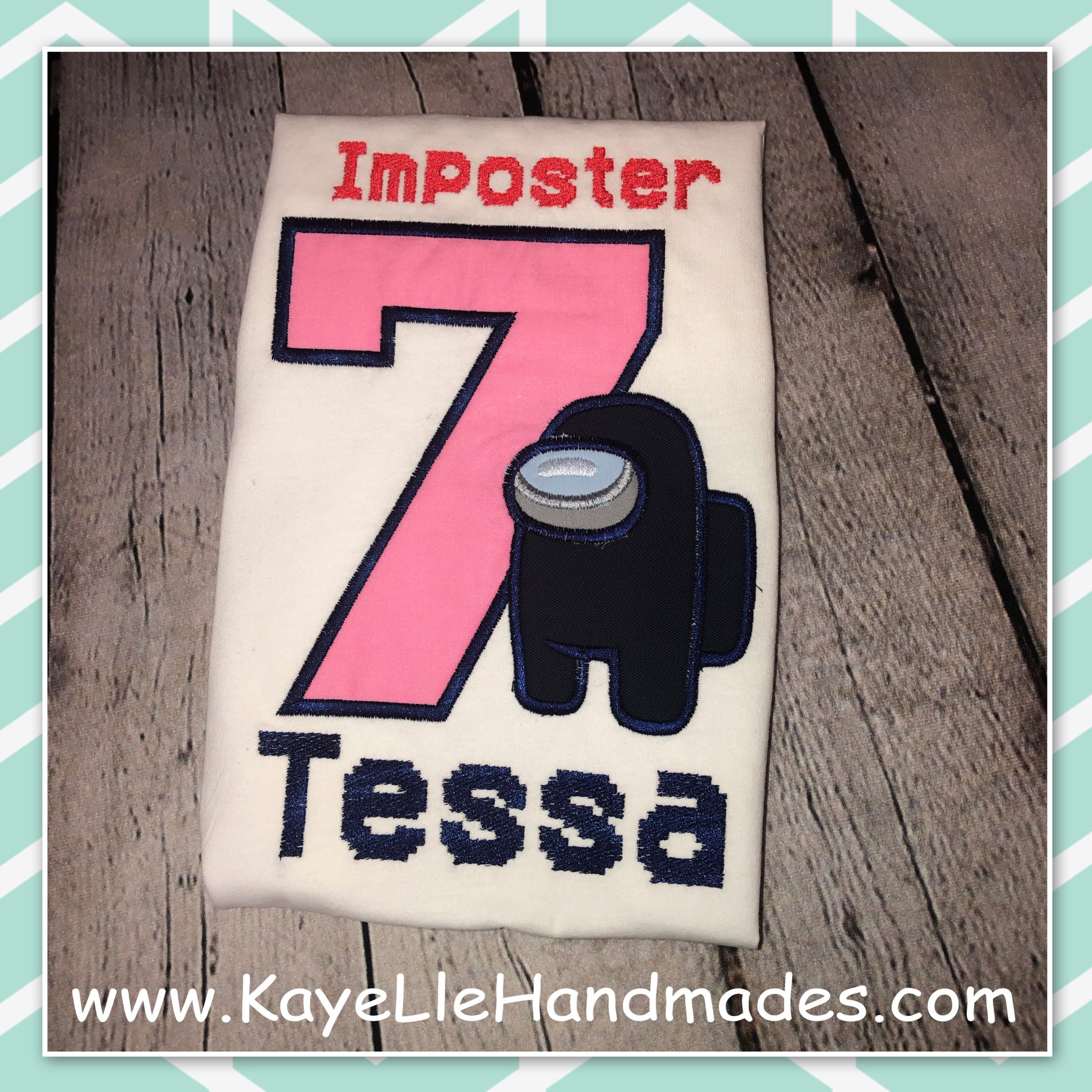 Embroidered Shirt - Birthday Shirt - Custom - Imposter - Among Us