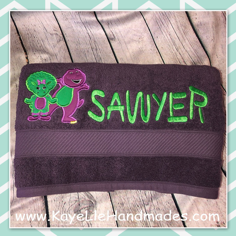 Embroidered Towel - Customize - Barney