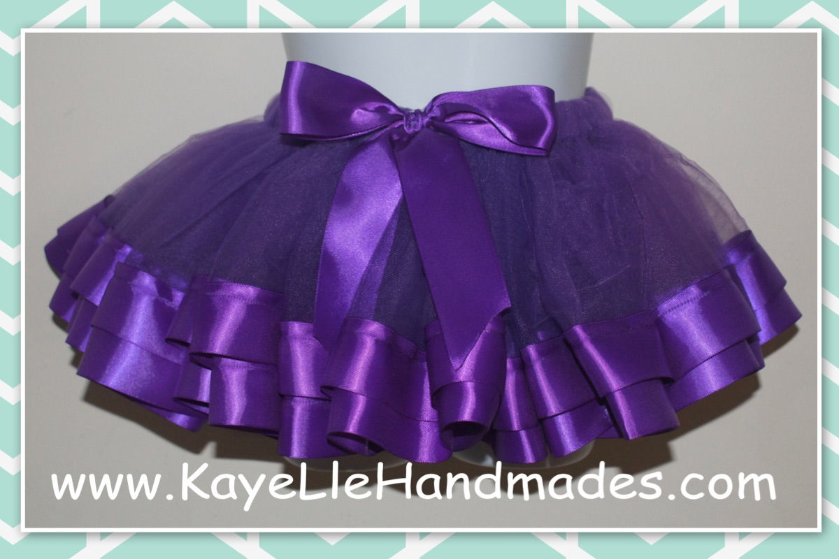 Ribbon Trim - Ribbon Trimmed - Tutu - Purple