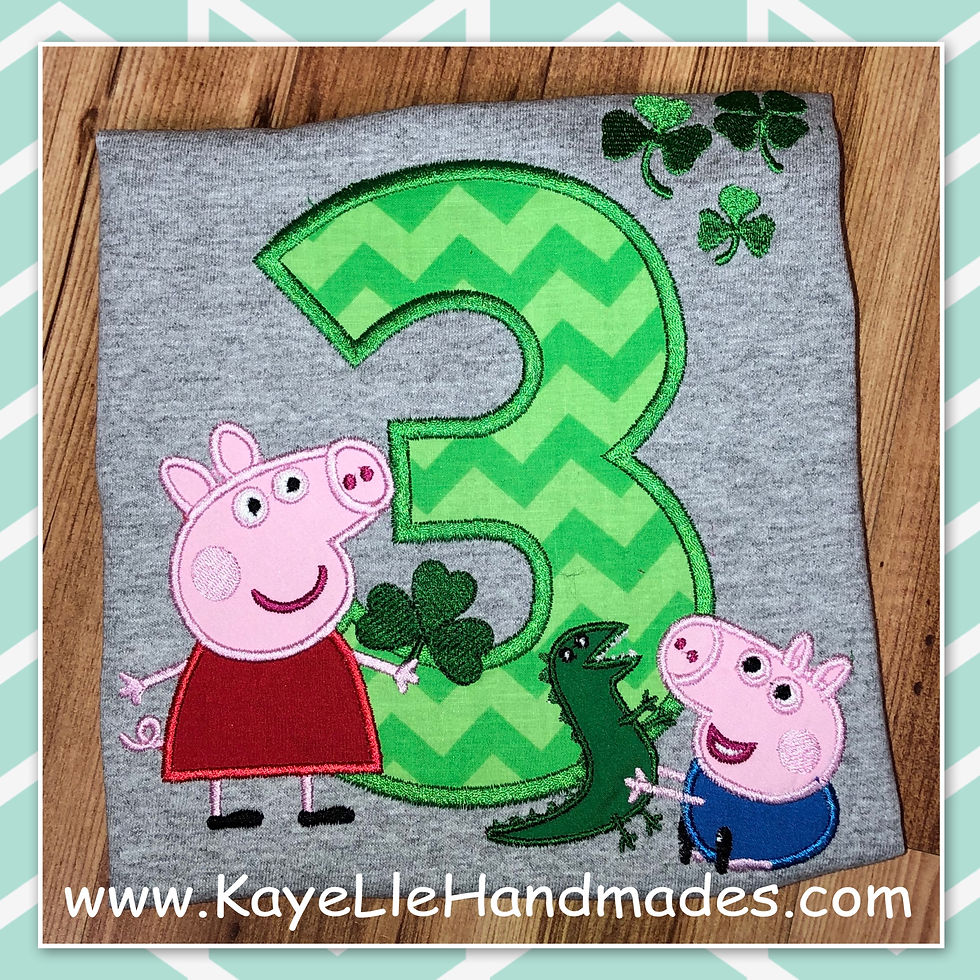Embroidered Shirt - Birthday Shirt - Pig - George and Dino