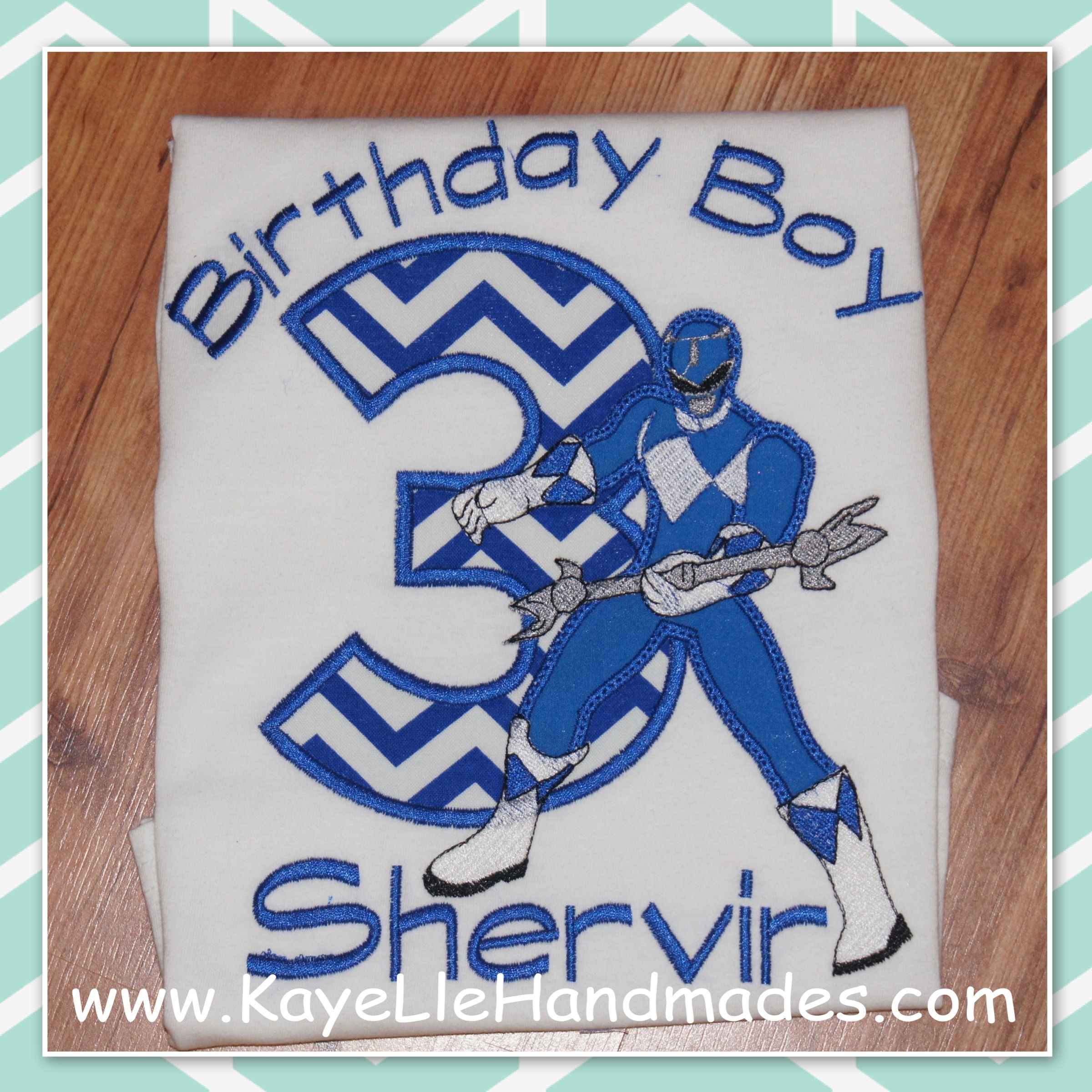 Embroidered Shirt - Birthday Shirt - Ranger - Blue Ranger