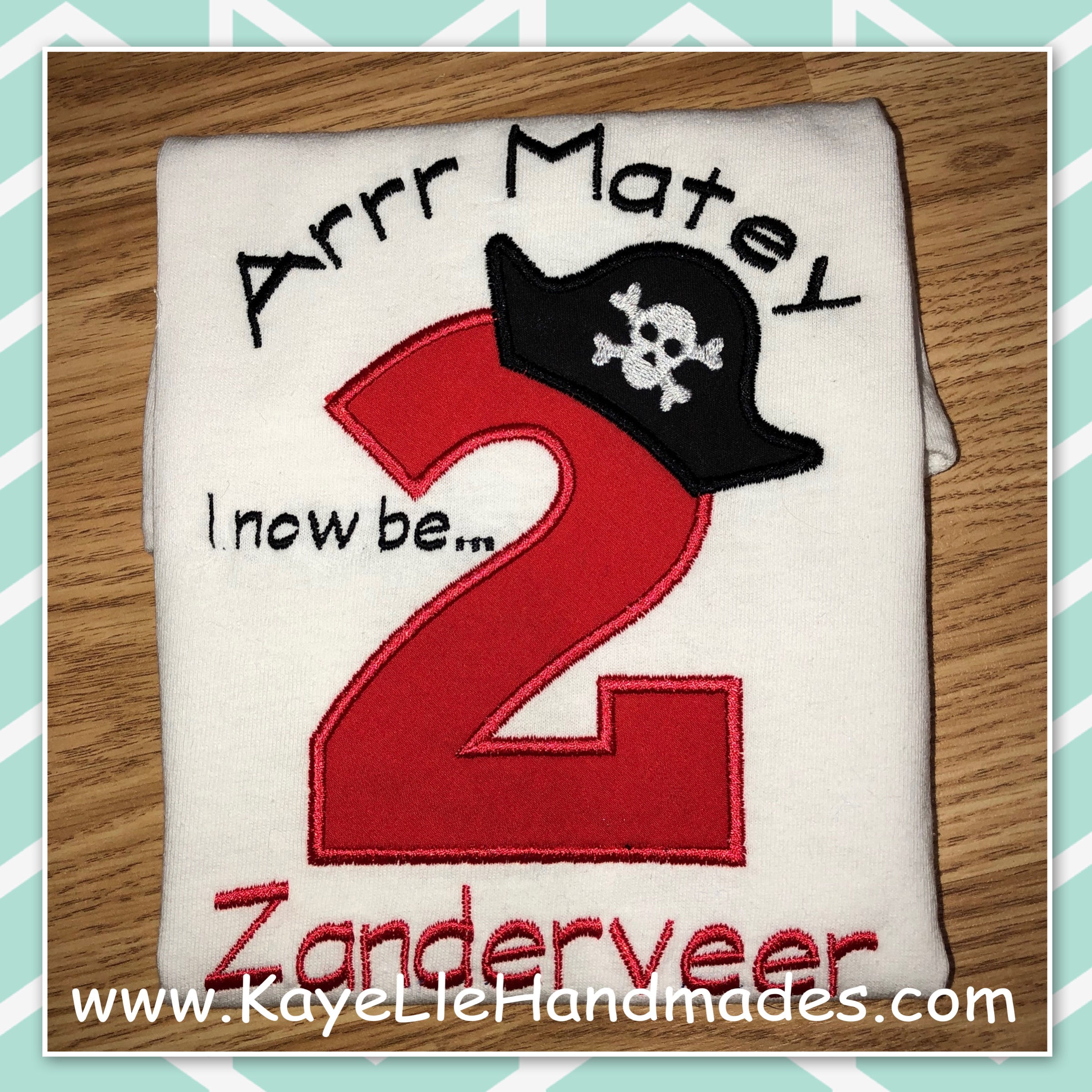 Embroidered Shirt - Birthday Shirt - Pirate Hat