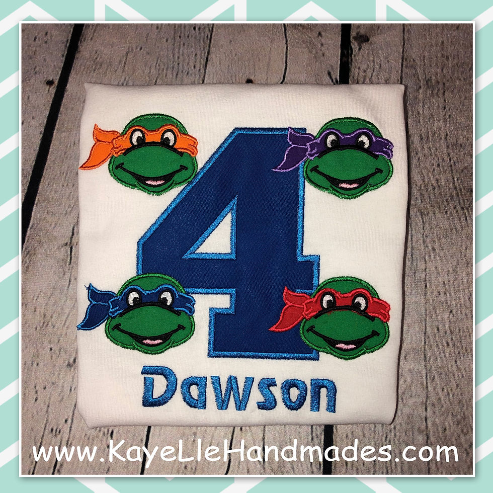 Embroidered Shirt - Birthday Shirt - Custom - Turtle