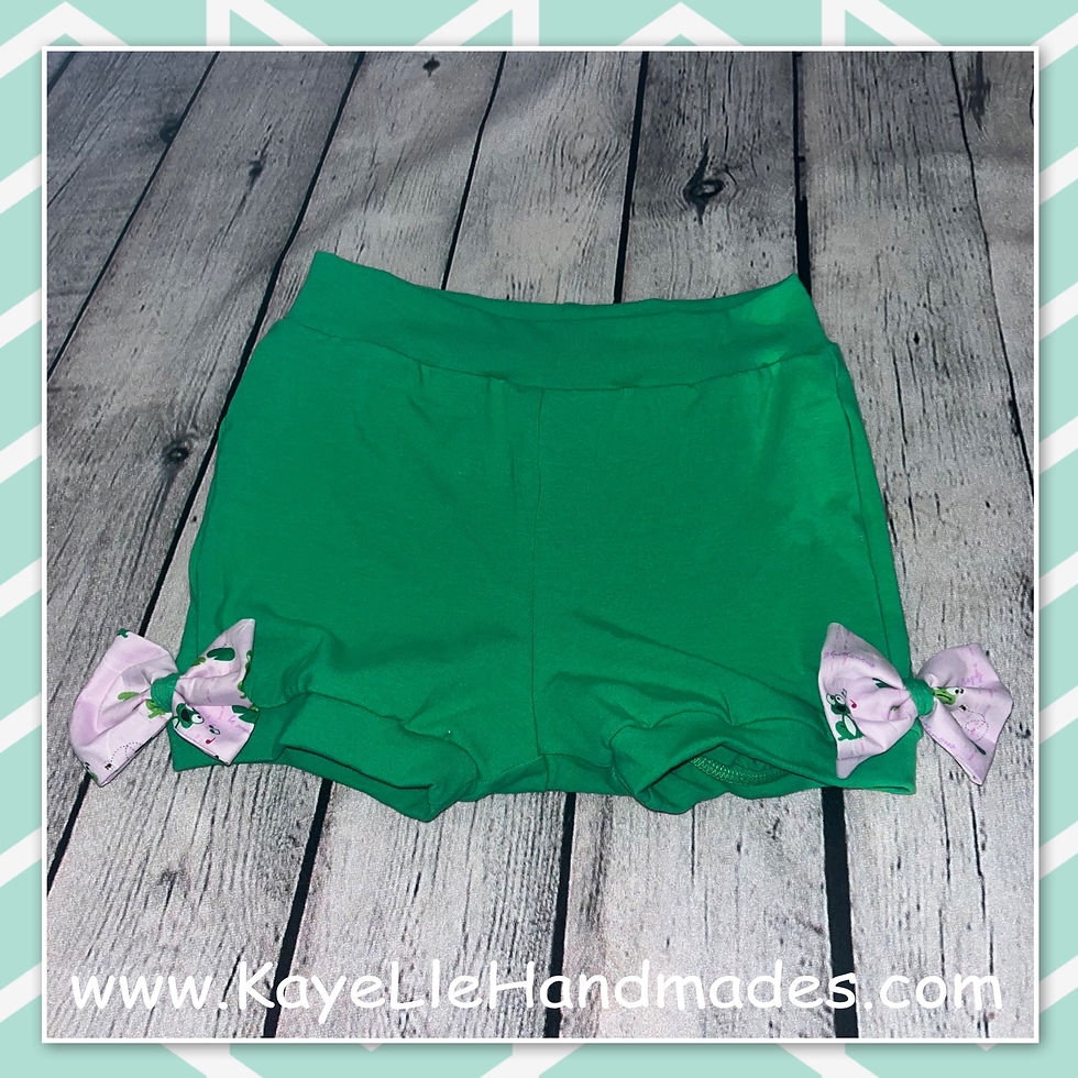 Bubble Shorts - Kids Shorts - Toddler Shorts - Green with Bows