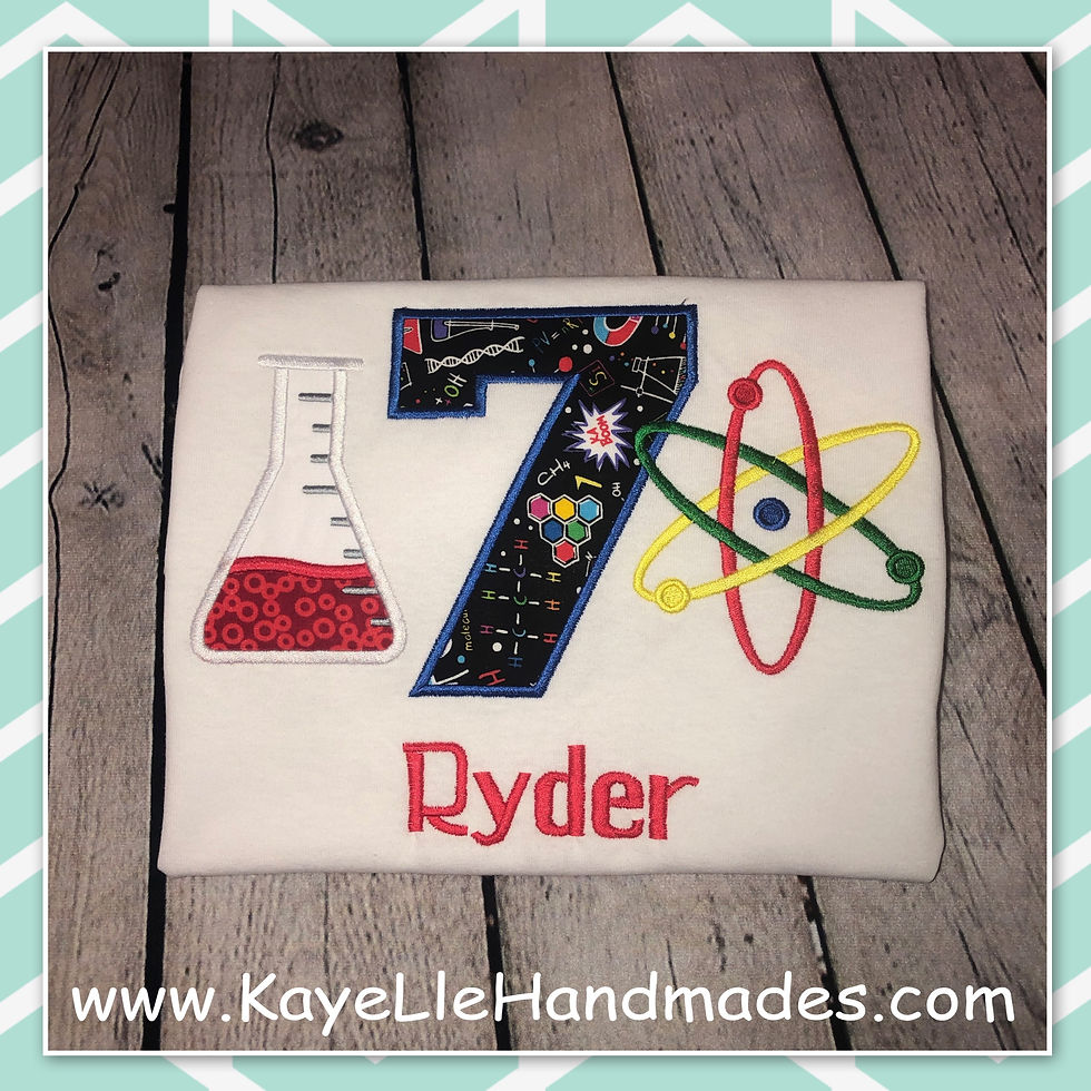 Embroidered Shirt - Birthday Shirt - Science - Experiments - Chemistry