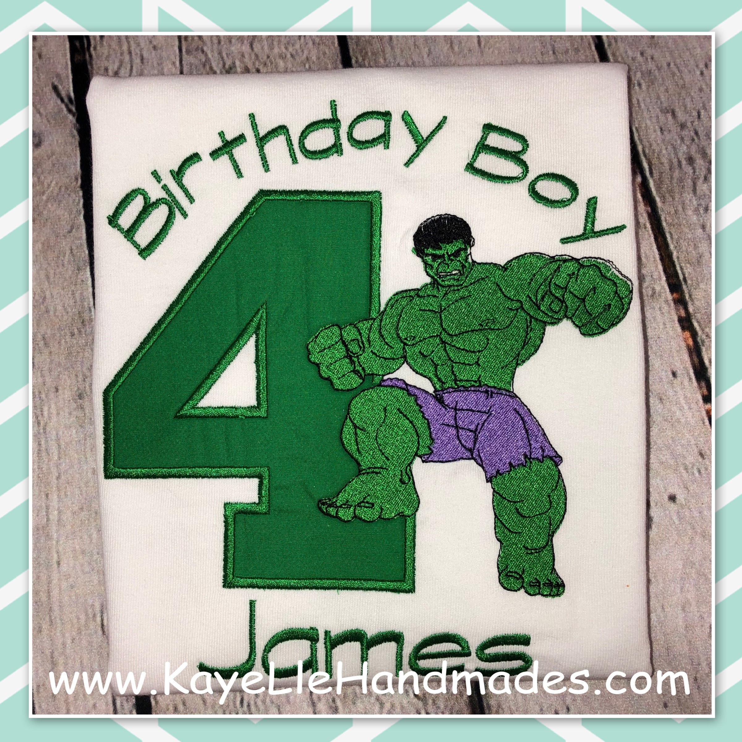 Embroidered Shirt - Birthday Shirt - Custom - Green Monster - Super Hero - Hulk