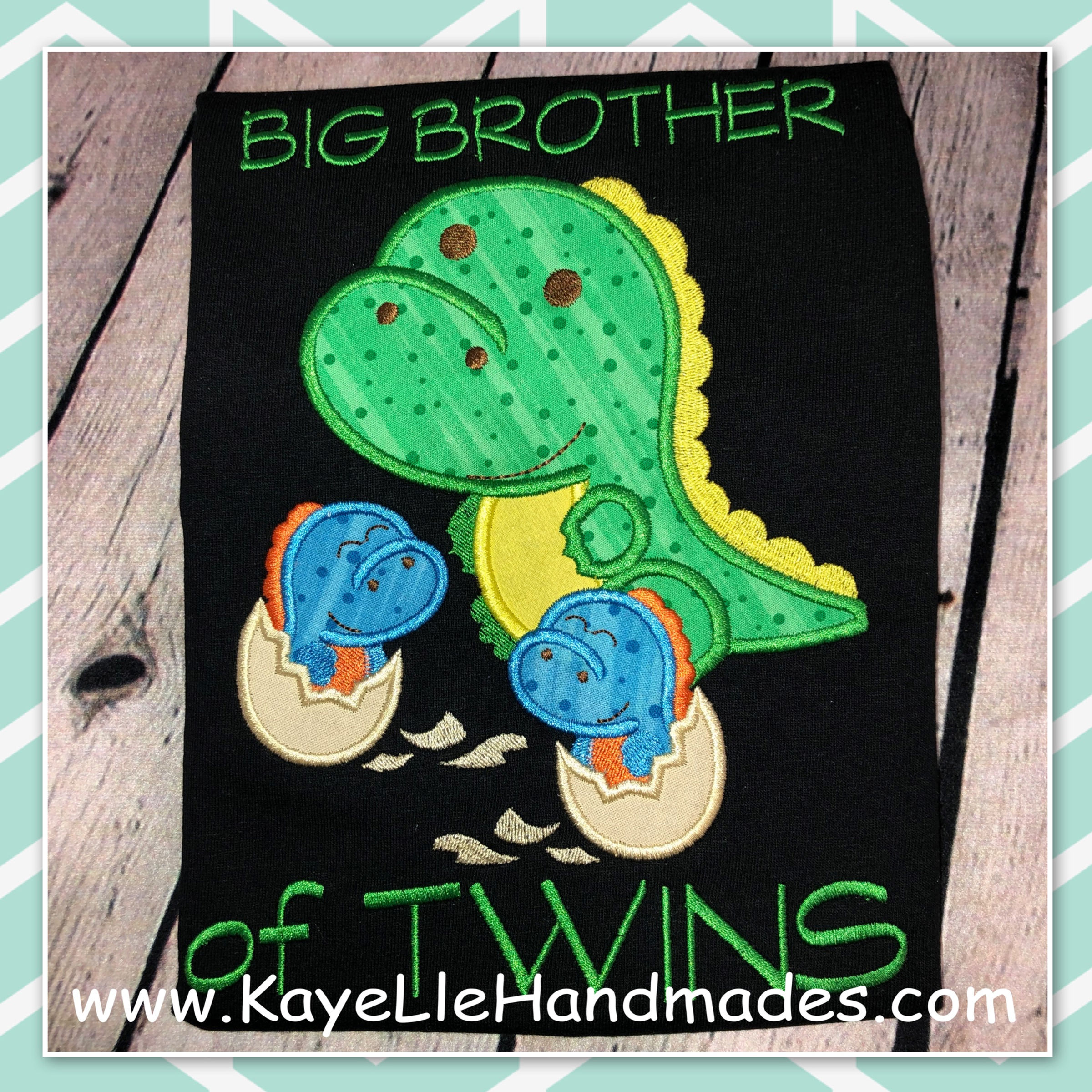 Embroidered Shirt - Anouncement - Dinosaur - Big Brother