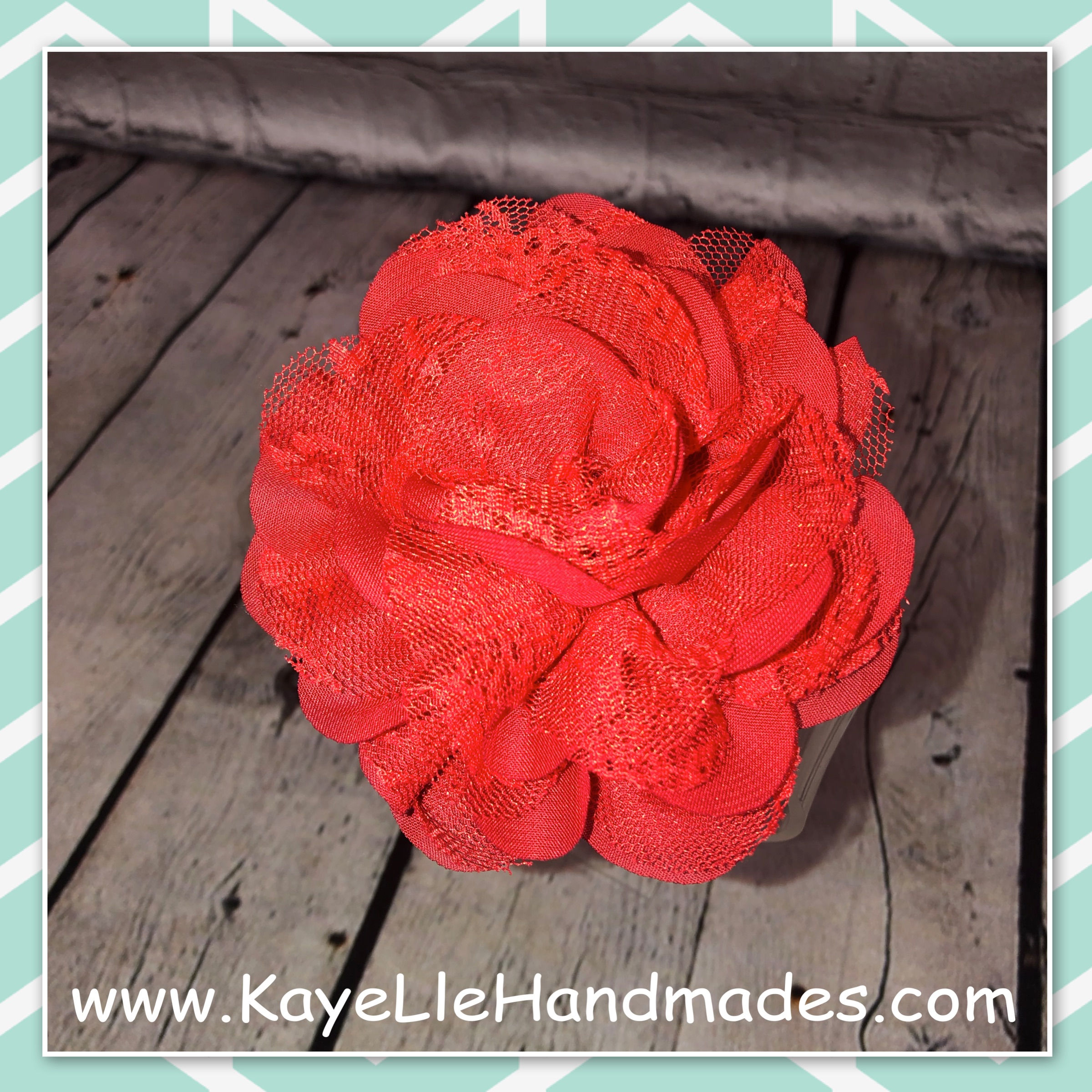 Hair Clip - Flower - Red