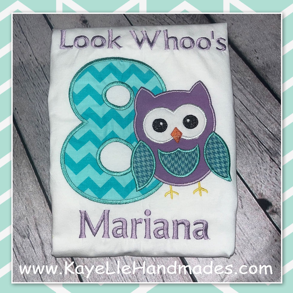 Embroidered Shirt - Birthday Shirt - Look Whoo's - Owl