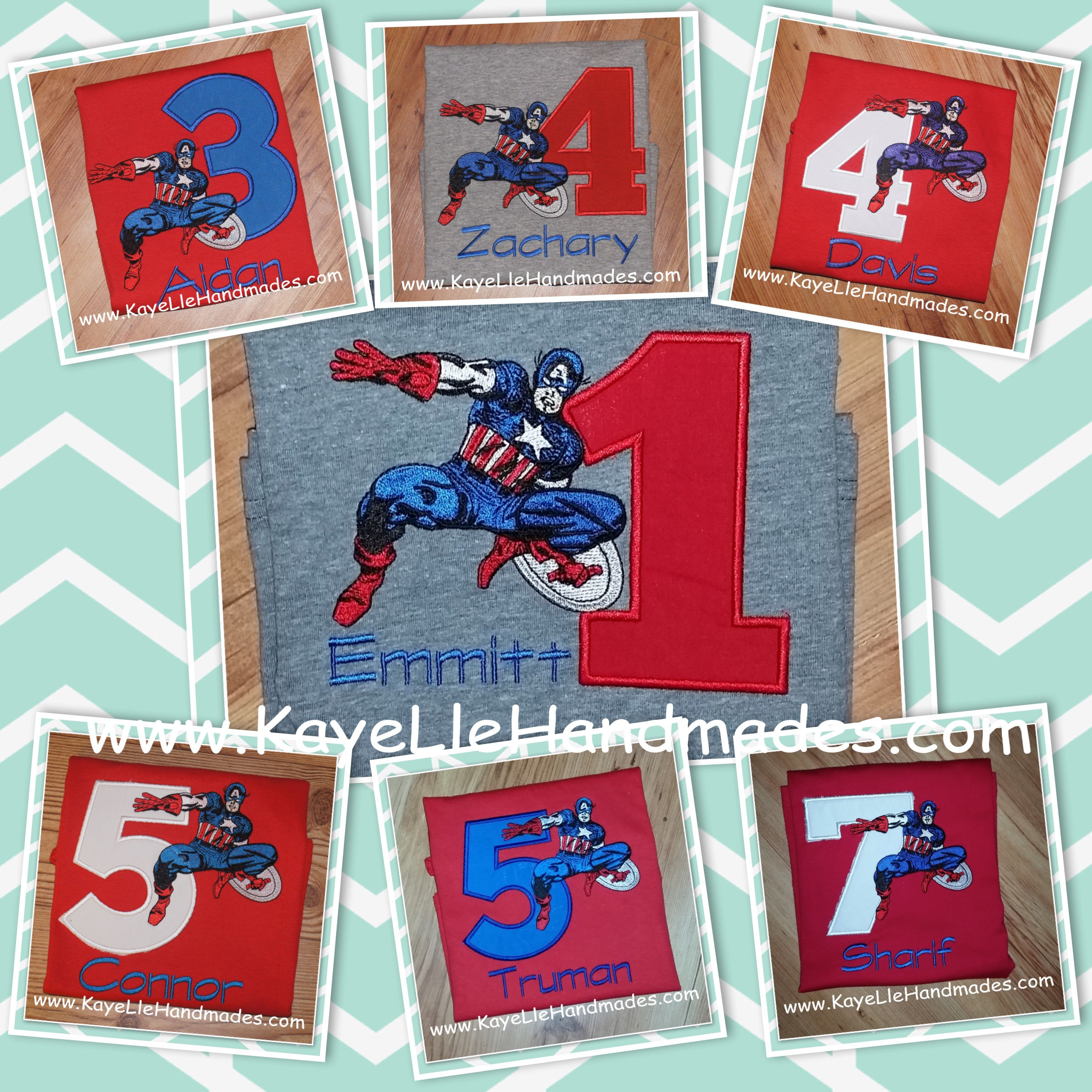 Embroidered Shirt - Birthday Shirt - Captain America