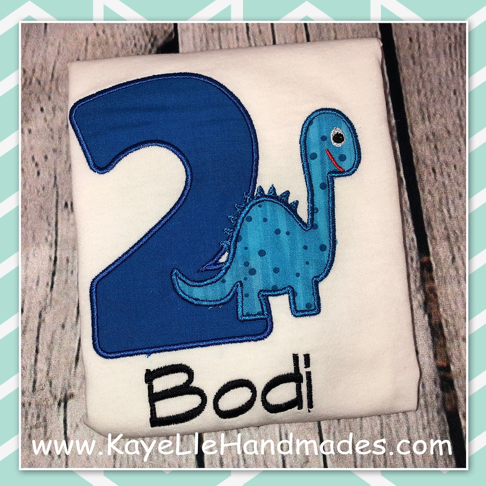 Embroidered Shirt - Birthday Shirt - Dinosaur