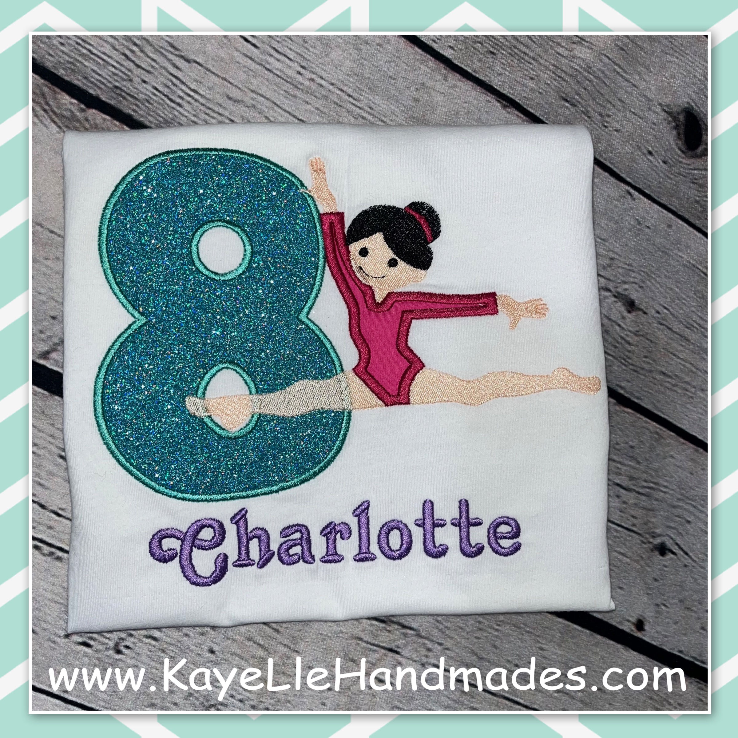 Embroidered Shirt - Birthday Shirt - Custom - Gymnast - Cheerleader - Da