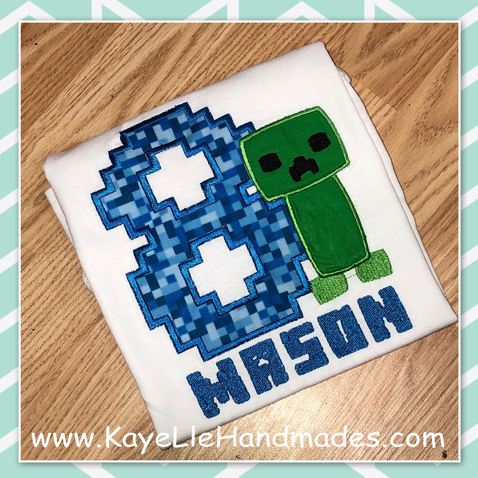 Thumbnail: Embroidered Shirt - Birthday Shirt - Minecraft - Creeper